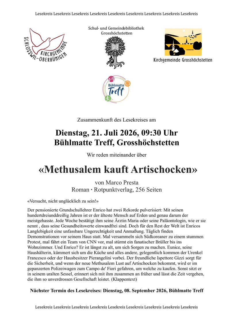 Flyer 04 2026 Lesekreis mit LOGO Bühlmatte