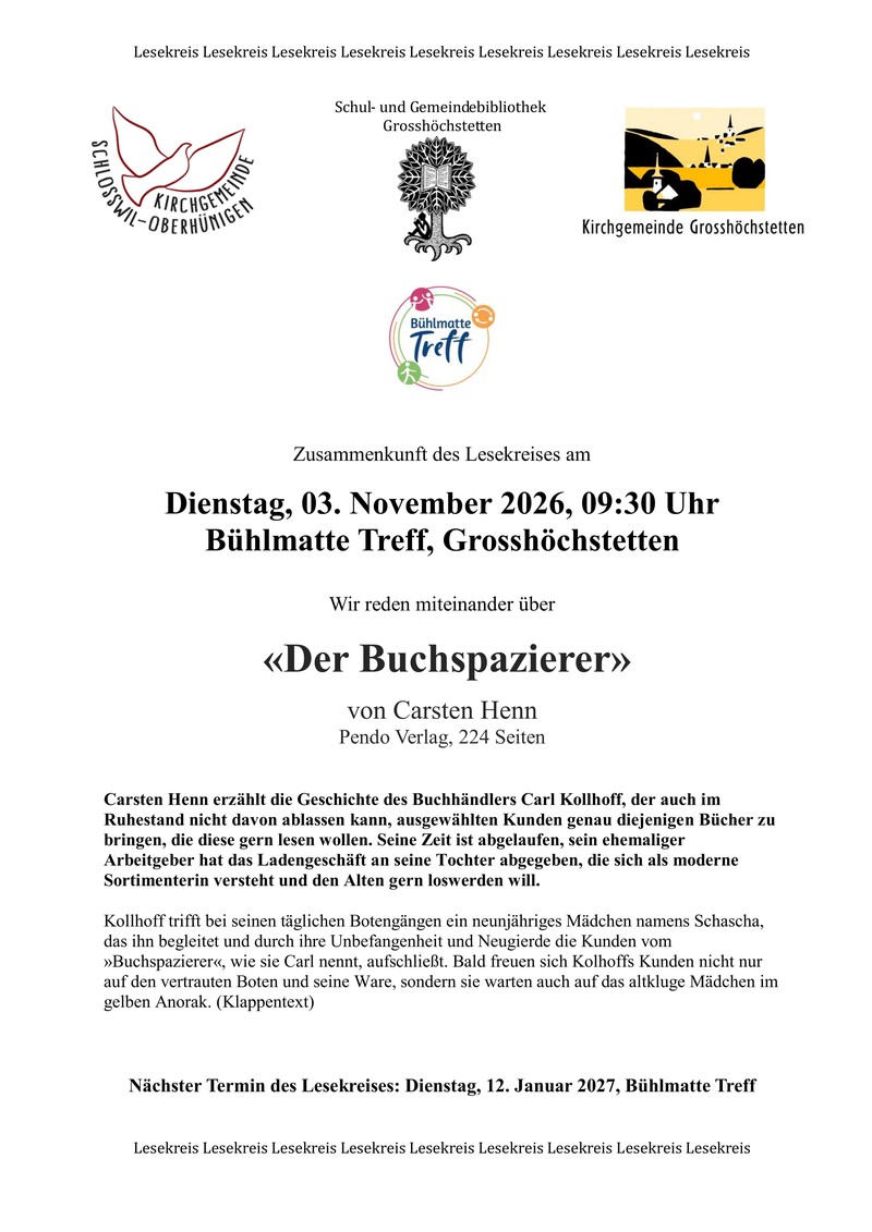 Flyer 06 2026 Lesekreis mit LOGO Bühlmatte